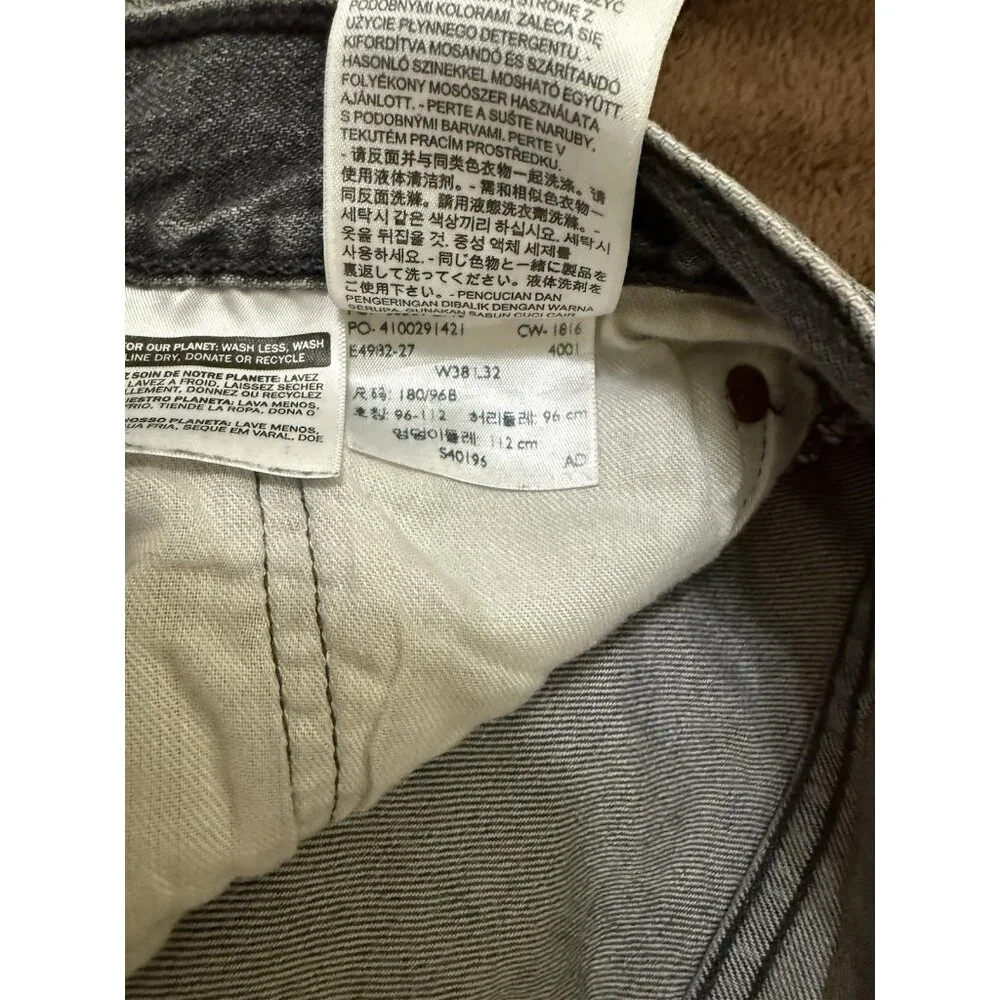 Vintage Levi's 501 Jeans Mens 38x32 Black‎ Denim Jeans Button Fly Straight Leg